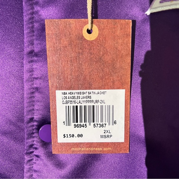 Iconic Purple and Gold Lakers Jacket - Heavyweight Satin - NWT - Size 2XL - Picture 8 of 14